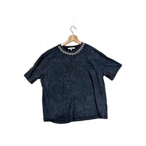 Koton Jeweled Collar Cotton Short Sleeve Tee Size L‎